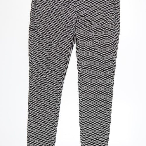 Marks and Spencer Womens Black White Geometric Trousers Size 14 Long
