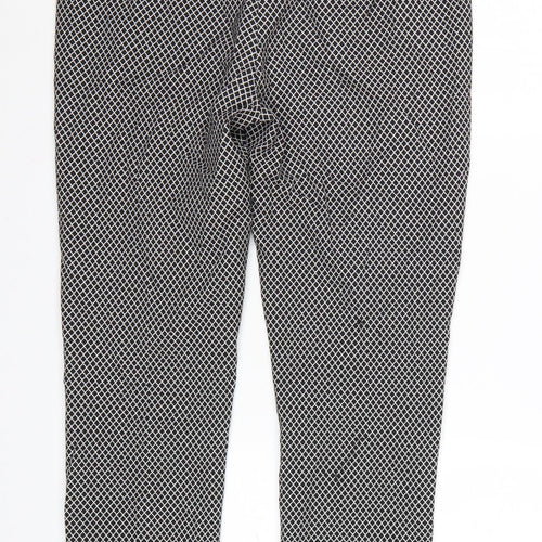 Marks and Spencer Womens Black White Geometric Trousers Size 14 Long