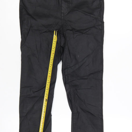 Zara Womens Black Slim Trousers Size 10 Cotton Blend