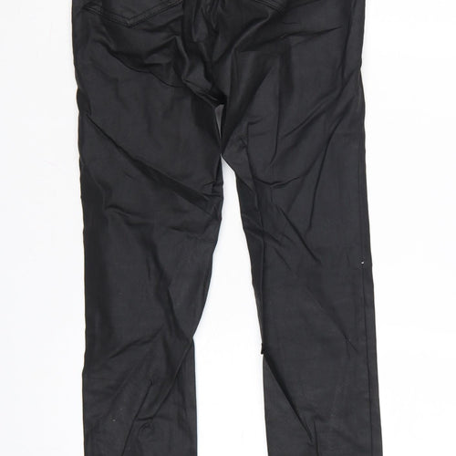 Zara Womens Black Slim Trousers Size 10 Cotton Blend
