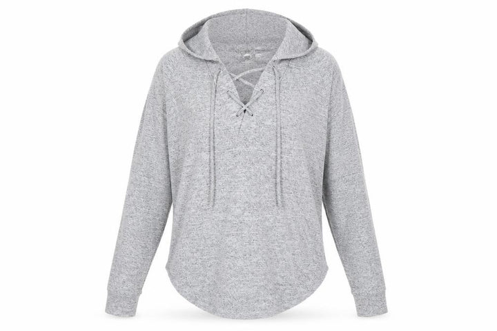 Gap Womens Grey XS Lace-Up Hoodie Pullover Long Sleeve Top