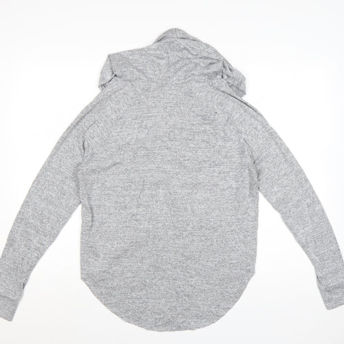 GAP Womens Grey XS Lace-Up Hoodie Pullover Long Sleeve Top