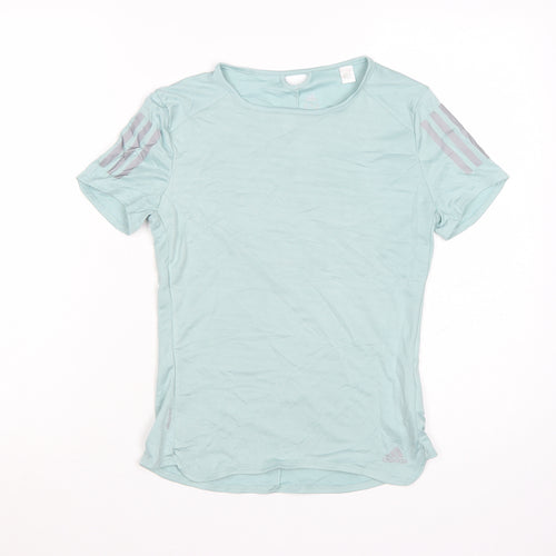 adidas Women Blue XS Climalite Running T-Shirt Lightweight Top