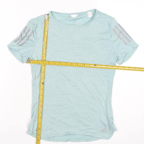 adidas Women Blue XS Climalite Running T-Shirt Lightweight Top