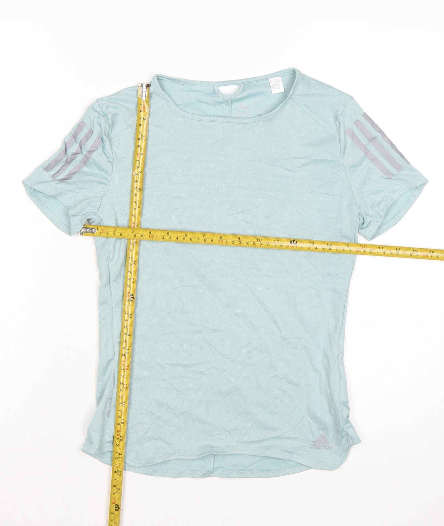 adidas Women Blue XS Climalite Running T-Shirt Lightweight Top