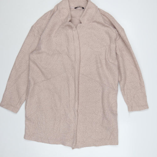 Marks and Spencer Women Beige Long Sleeve Open Cardigan Size 16