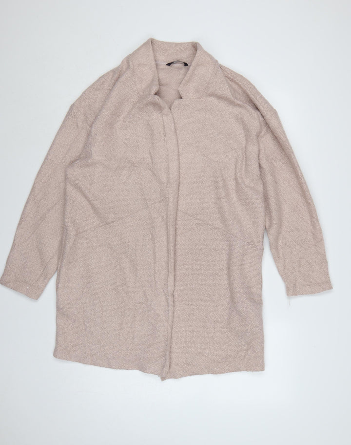Marks and Spencer Women Beige Long Sleeve Open Cardigan Size 16