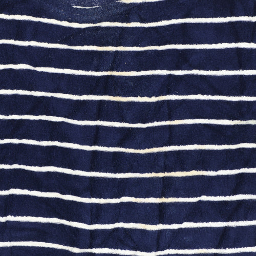 Armor Lux Women Navy White Striped Pullover Sweatshirt L Cotton Blend