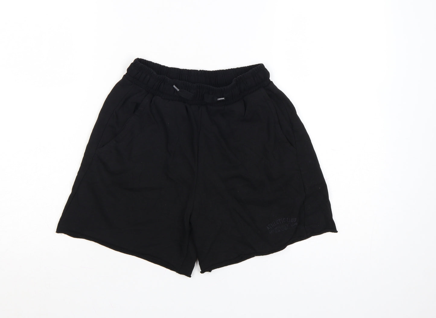 H&M Divided Womens Black XS Sweat Shorts Lightweight Cotton Blend
