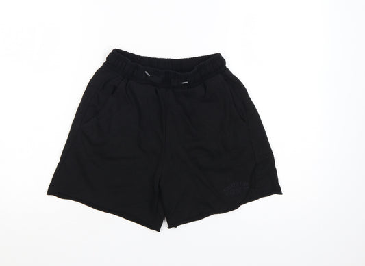 H&M Divided Womens Black XS Sweat Shorts Lightweight Cotton Blend