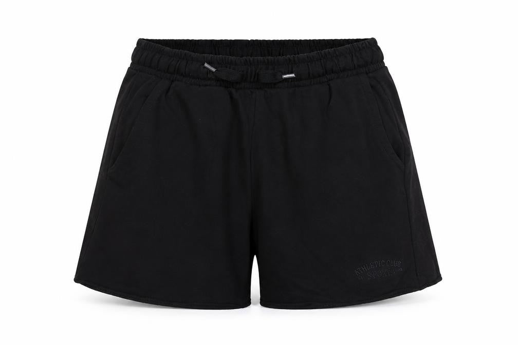 Front view of H&M Divided women’s black xs sweat shorts lightweight cotton blend