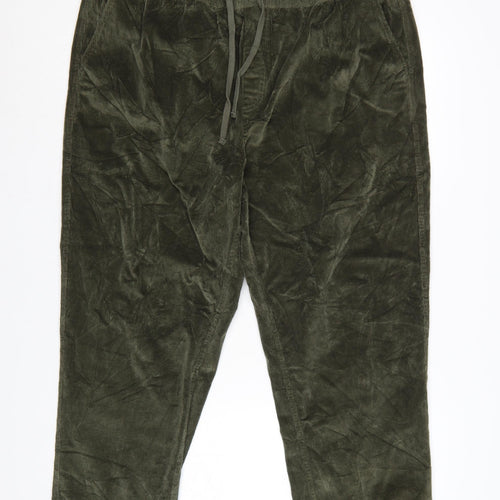 Cotton Traders Men’s Green Corduroy Jogger Trousers 2XL Relaxed Fit