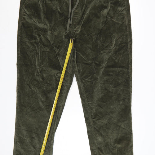 Cotton Traders Men’s Green Corduroy Jogger Trousers 2XL Relaxed Fit