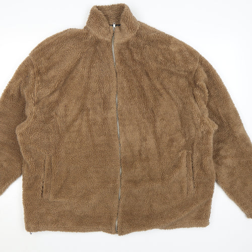 ASOS Men’s Brown Fleece Zip Jacket Size L Regular Fit