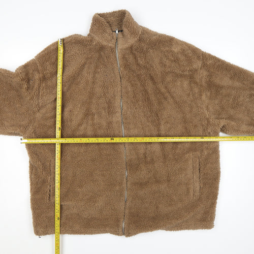 ASOS Men’s Brown Fleece Zip Jacket Size L Regular Fit