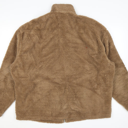 ASOS Men’s Brown Fleece Zip Jacket Size L Regular Fit