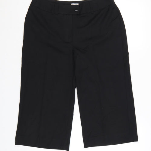 EAST Women’s Black Cropped Wide-Leg Trousers Size 12