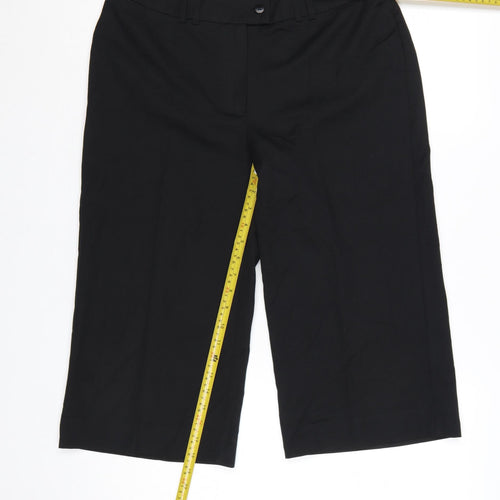 EAST Women’s Black Cropped Wide-Leg Trousers Size 12