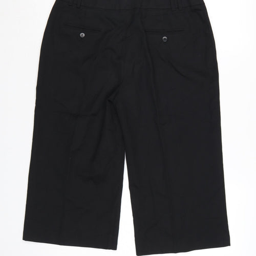 EAST Women’s Black Cropped Wide-Leg Trousers Size 12