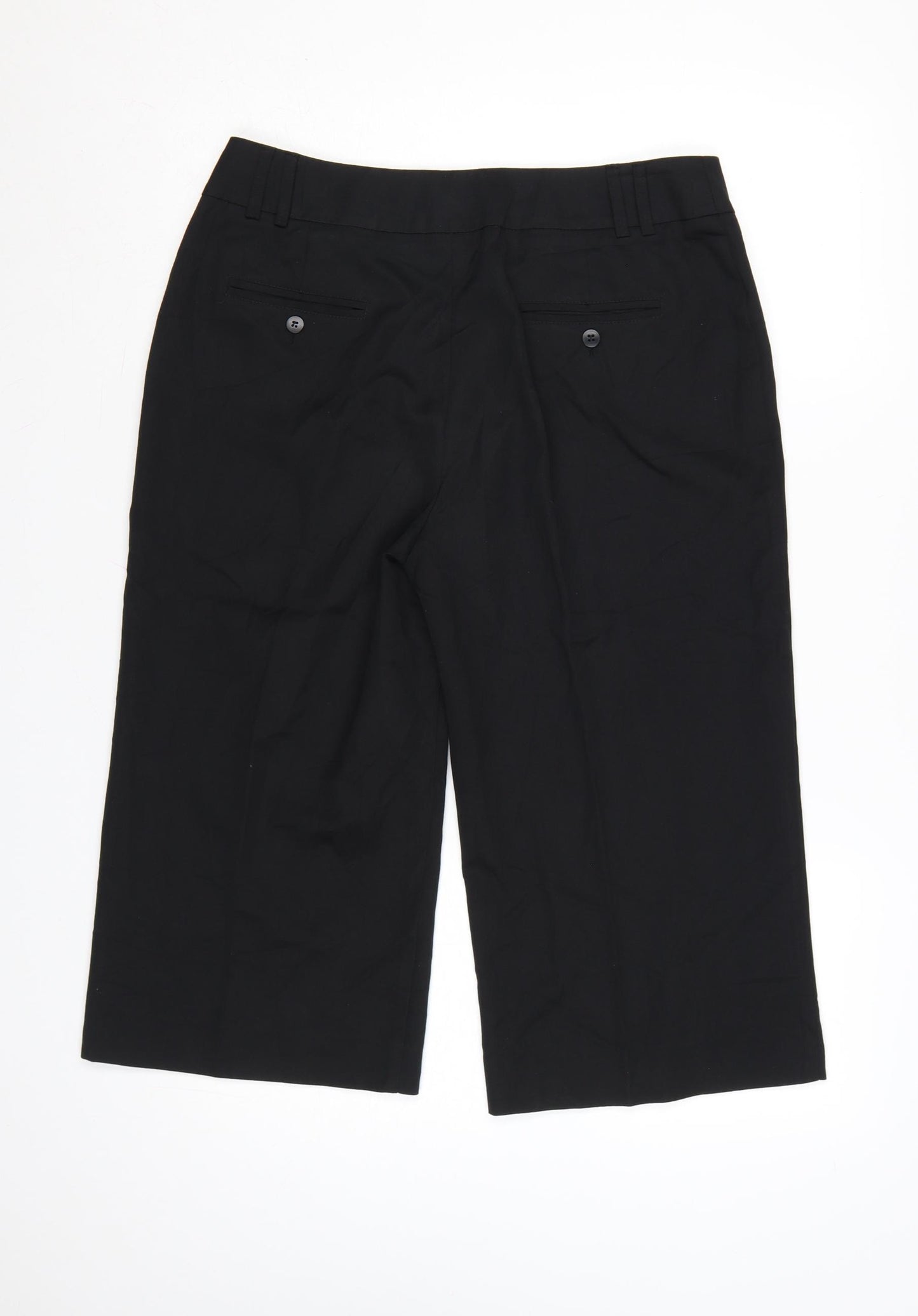 EAST Women’s Black Cropped Wide-Leg Trousers Size 12