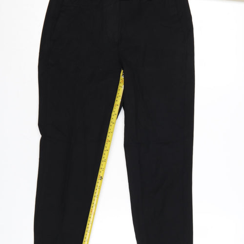 Marks and Spencer Women Black Size 10 Slim Tapered Trousers