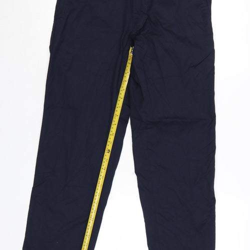 Marks and Spencer Blue Harbour Men's Navy Chino Trousers 32W 31L Regular Fit