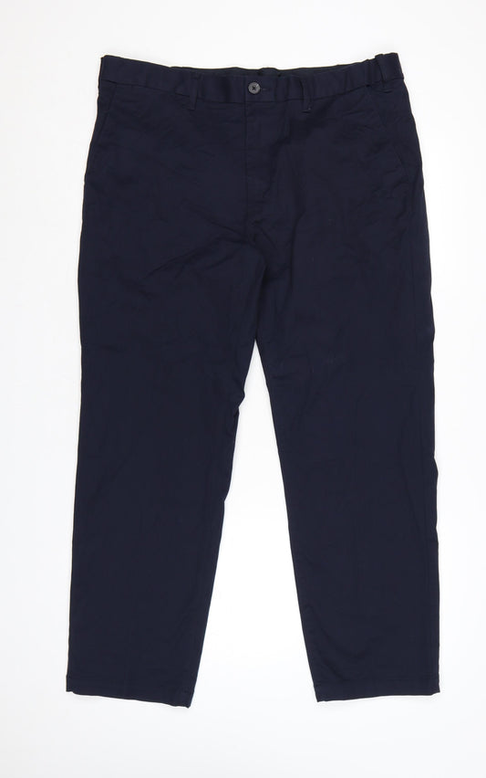 Marks and Spencer Men's Blue Chino Trousers 38in Waist 29in Leg