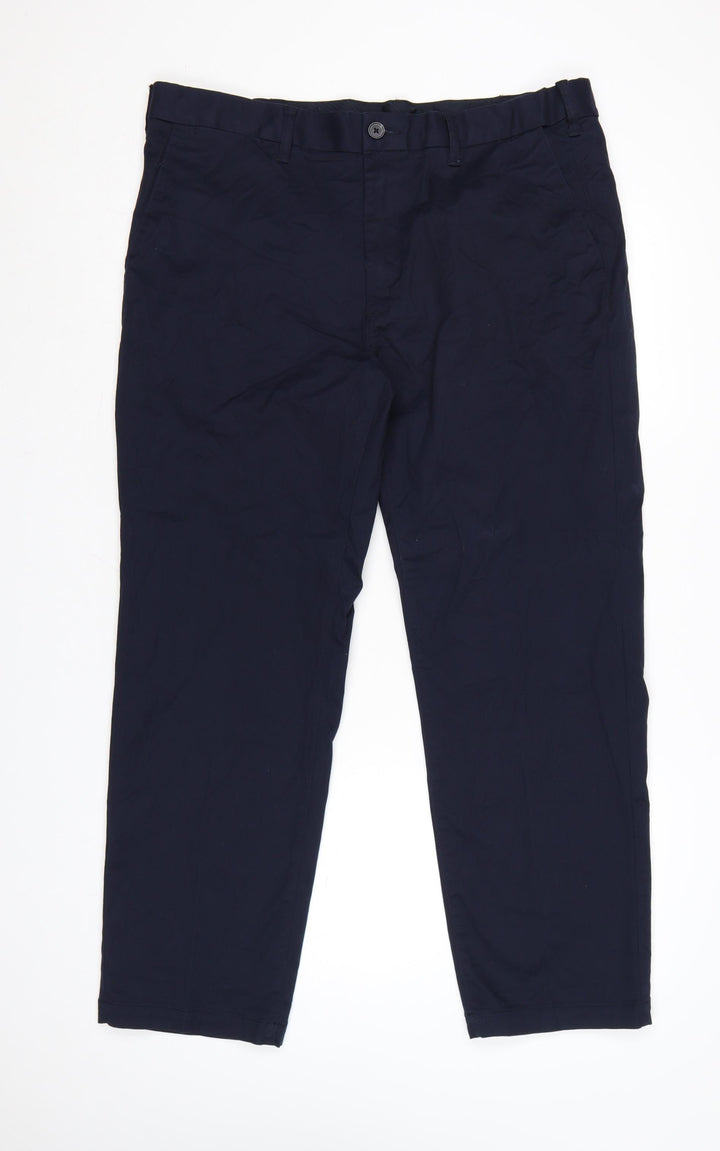 Marks and Spencer Men's Blue Chino Trousers 38in Waist 29in Leg