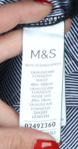 Marks and Spencer Men's Black Chino Trousers Size 40 Short Leg