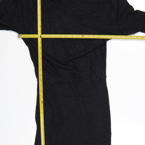 Jigsaw Women’s Black Wool Bodycon Knit Dress M Long Sleeve