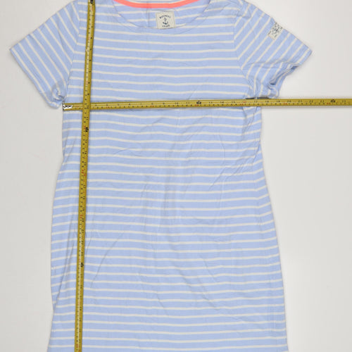 Joules Womens Blue Striped Cotton T-Shirt Dress Size 16