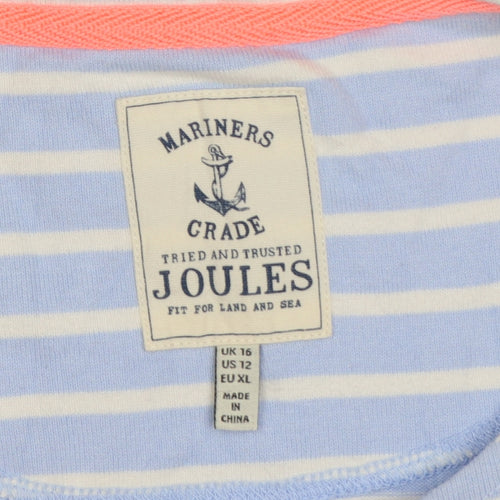 Joules Womens Blue Striped Cotton T-Shirt Dress Size 16