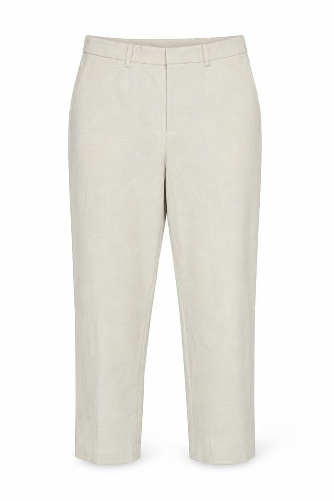Uniqlo Women Beige Cropped Trousers M Polyester Blend