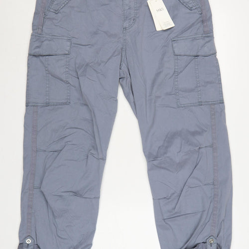 Marks and Spencer Women’s Graphite Cargo Trousers Size 16 Long