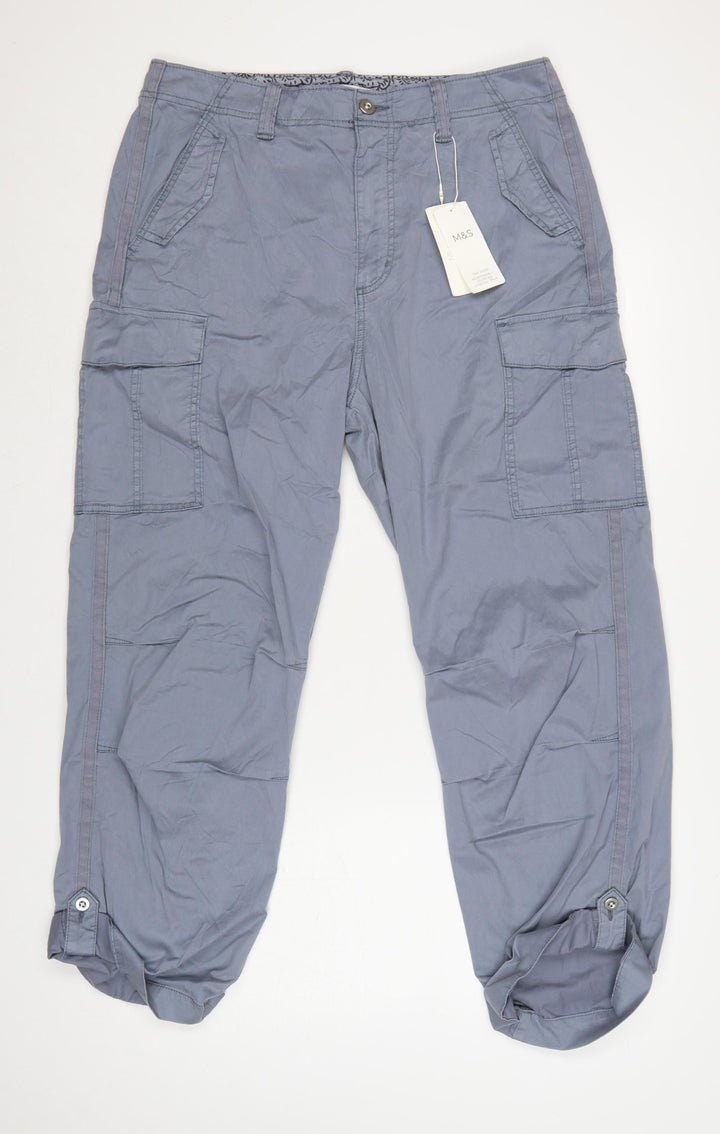 Marks and Spencer Women’s Graphite Cargo Trousers Size 16 Long
