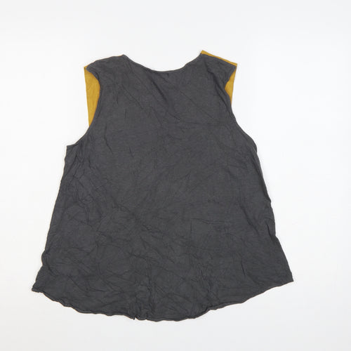 River Island Womens Multicoloured Sleeveless V-Neck Colourblock Top Size 12