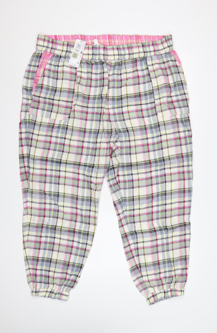 Marks and Spencer Women Pink Check Viscose Pyjama Pants Size 20