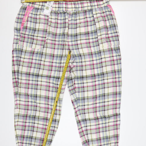 Marks and Spencer Women Pink Check Viscose Pyjama Pants Size 20