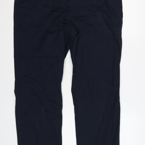 Marks and Spencer Men's Blue 38x31 Regular Fit Chino Trousers