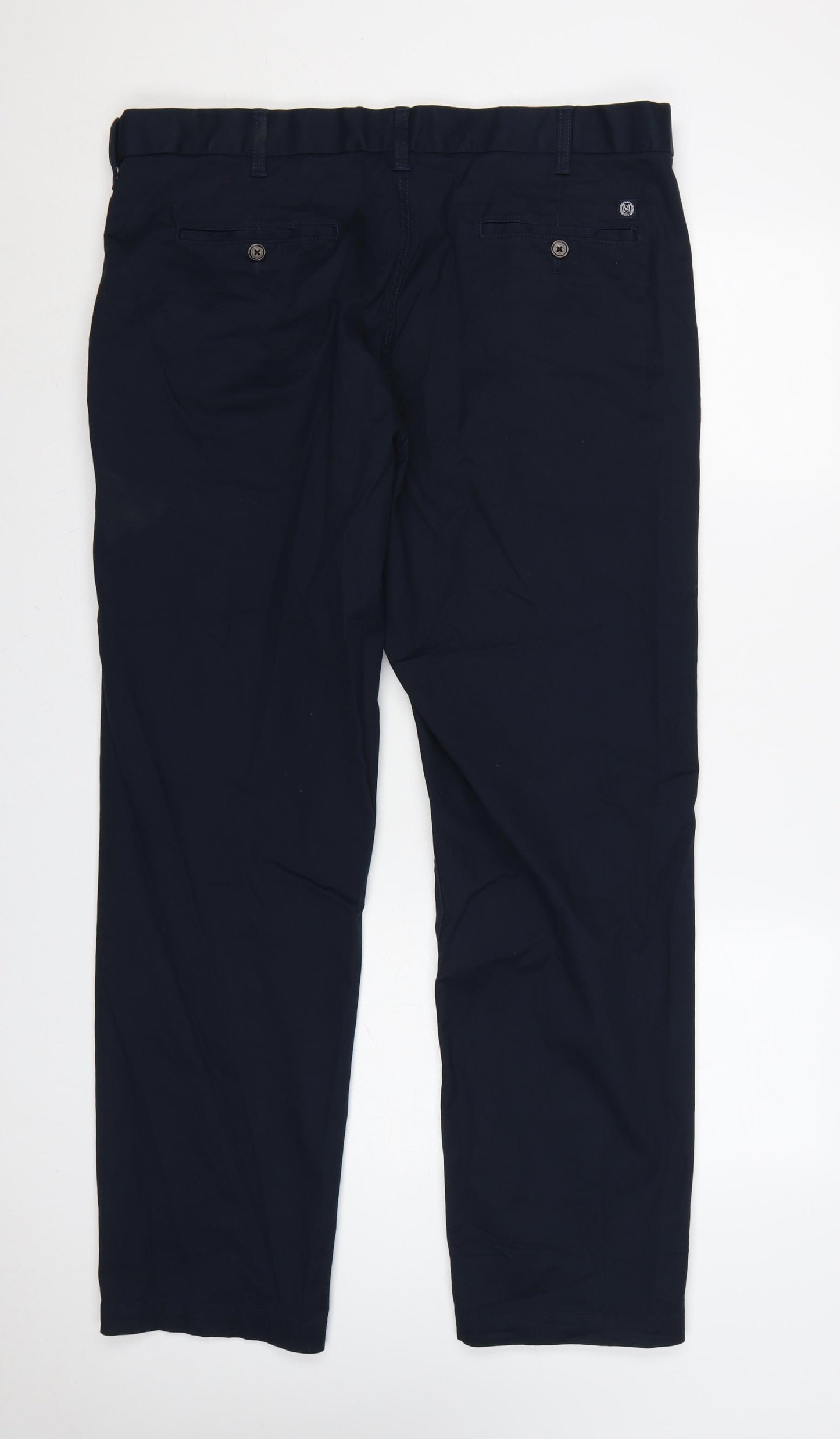 Marks and Spencer Men's Blue 38x31 Regular Fit Chino Trousers
