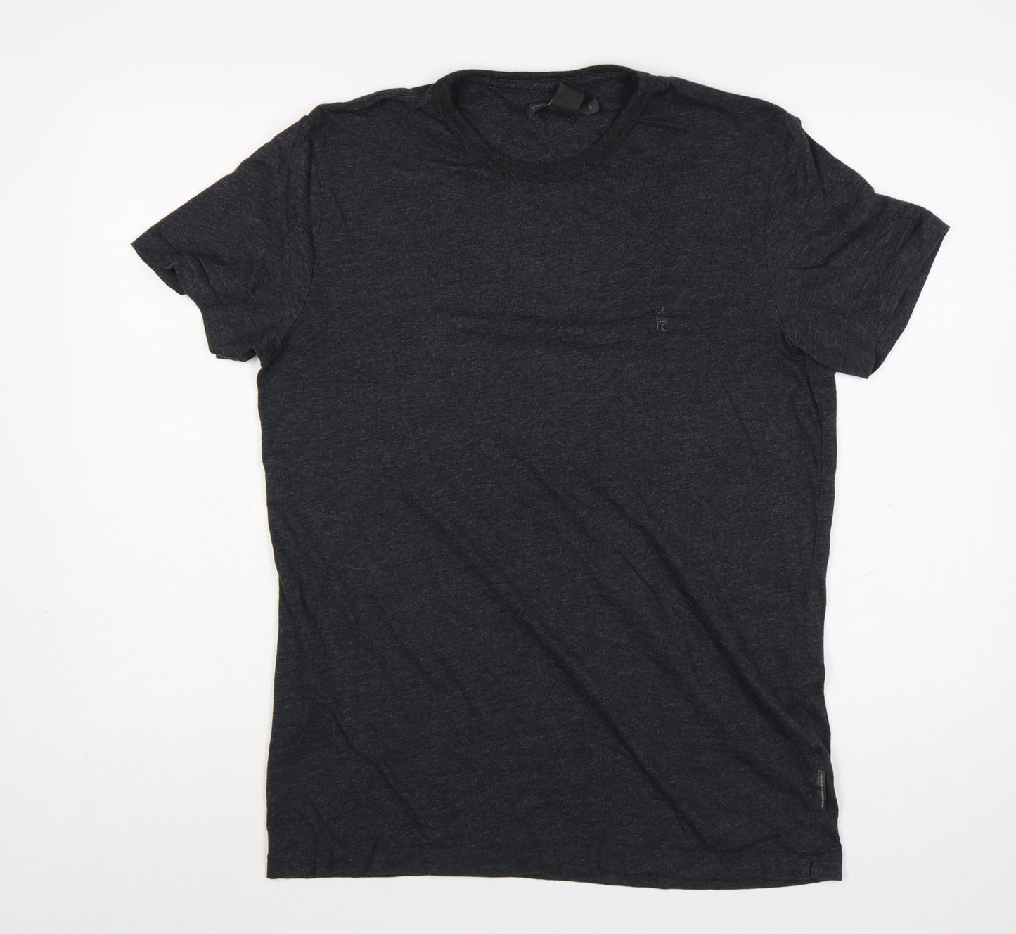 French Connection Men's Grey Crew Neck Short Sleeve T-Shirt Size L