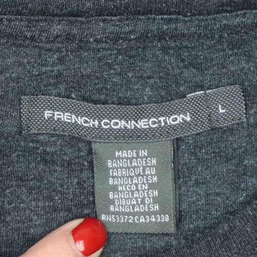 French Connection Men's Grey Crew Neck Short Sleeve T-Shirt Size L