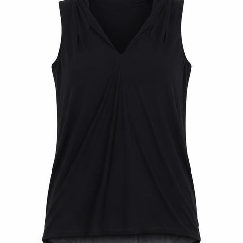 Roman Womens Black Size 12 Sleeveless V-Neck Jersey Blouse