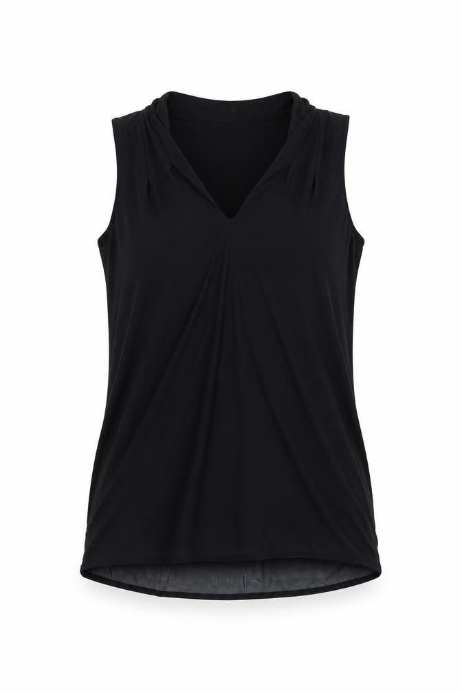 Roman Womens Black Size 12 Sleeveless V-Neck Jersey Blouse