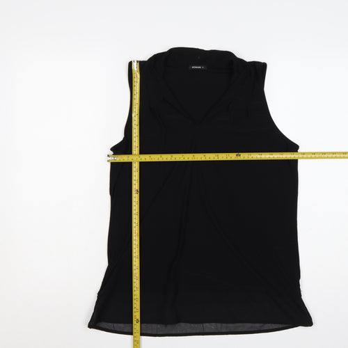 Roman Womens Black Size 12 Sleeveless V-Neck Jersey Blouse