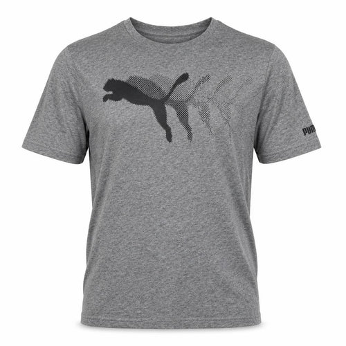 Puma Men's Grey Crew Neck Short Sleeve Athletic T-Shirt Size M
