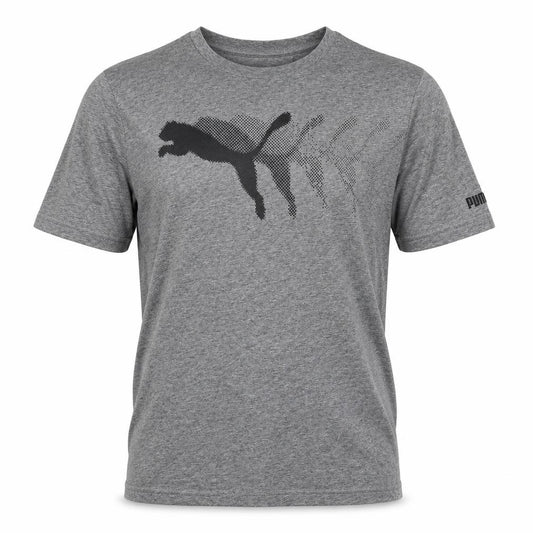 Puma Men's Grey Crew Neck Short Sleeve Athletic T-Shirt Size M