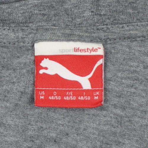 Puma Men's Grey Crew Neck Short Sleeve Athletic T-Shirt Size M