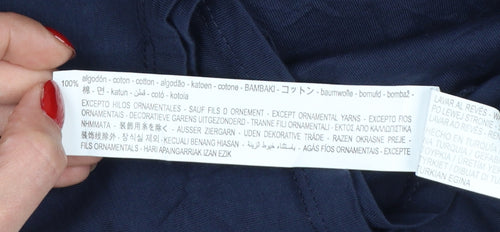 Stradivarius Women's Blue Cotton New York City Embroidered T-Shirt Size 12