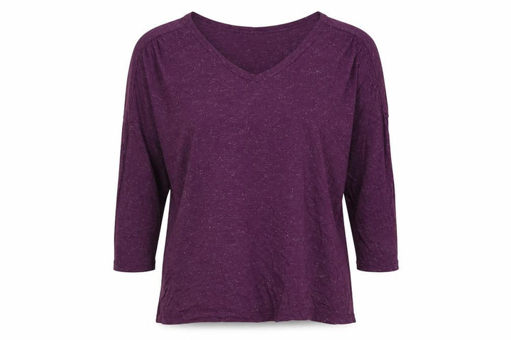 FatFace Womens Purple 3/4 Sleeve V-Neck Relaxed Fit Top UK 12